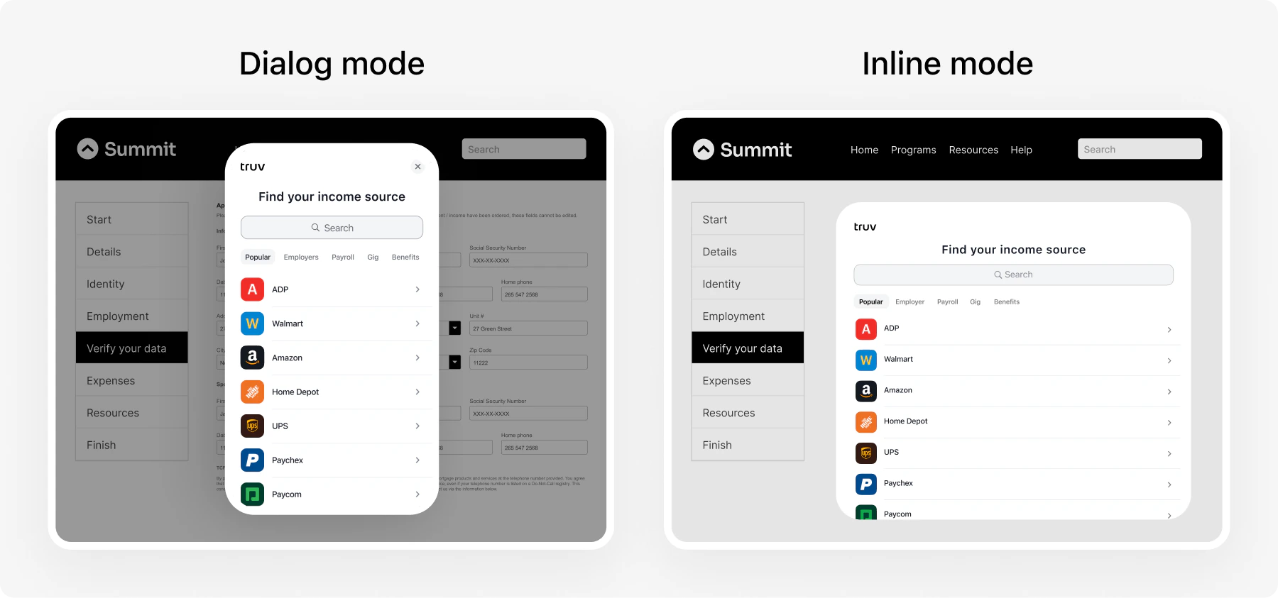 Bridge: Dialog mode vs. Inline mode
