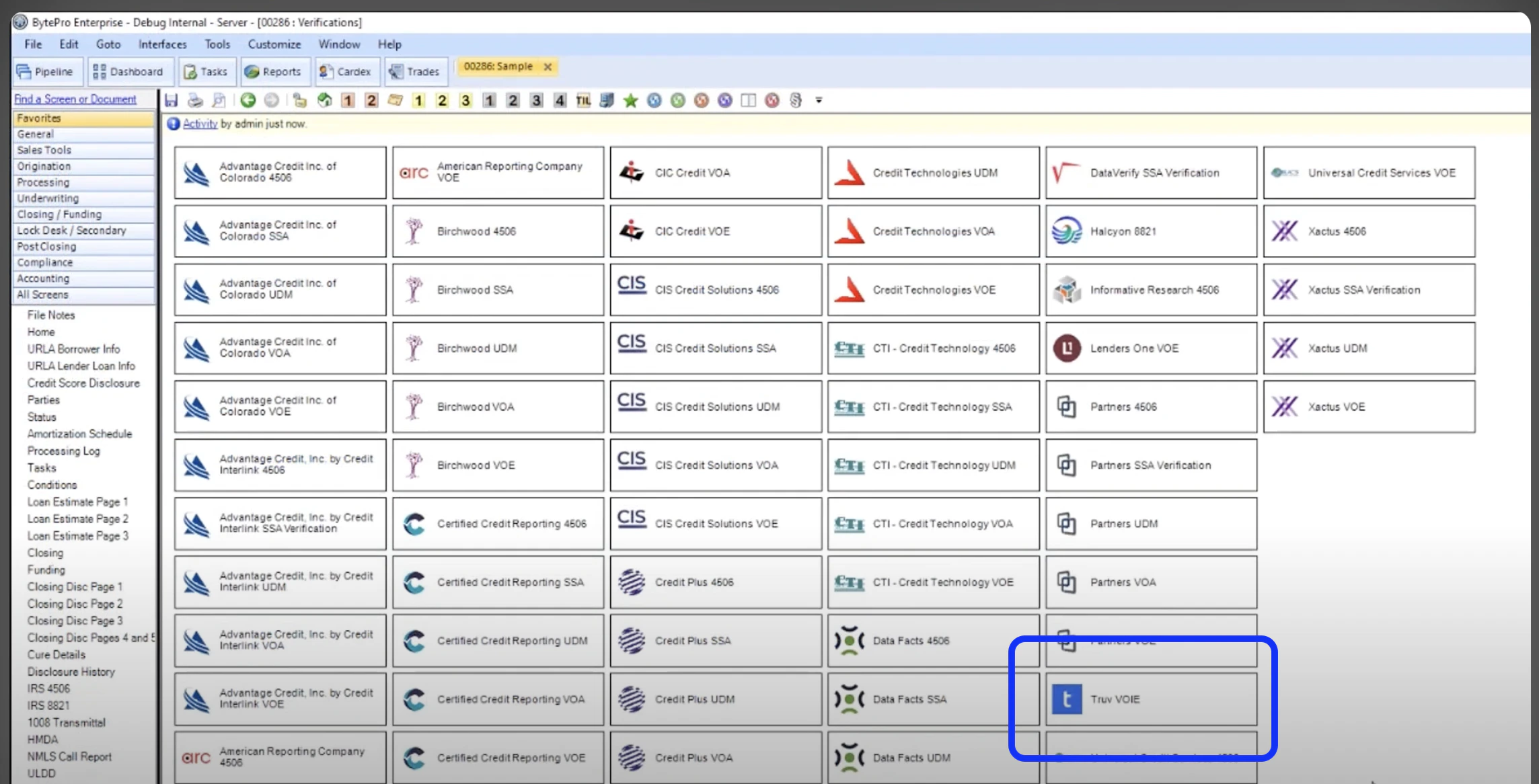 Select Truv as provider
