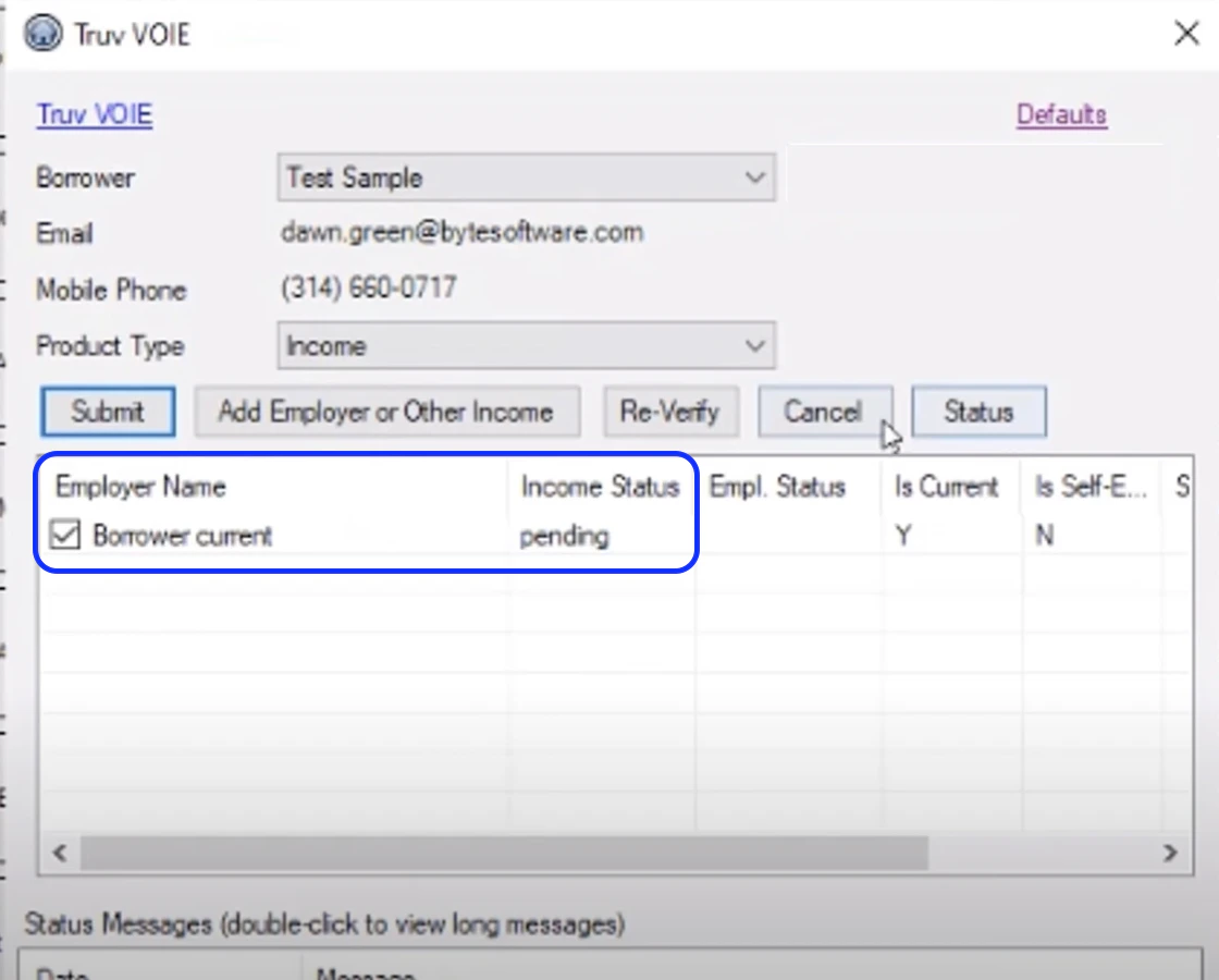 Employer selection and order status