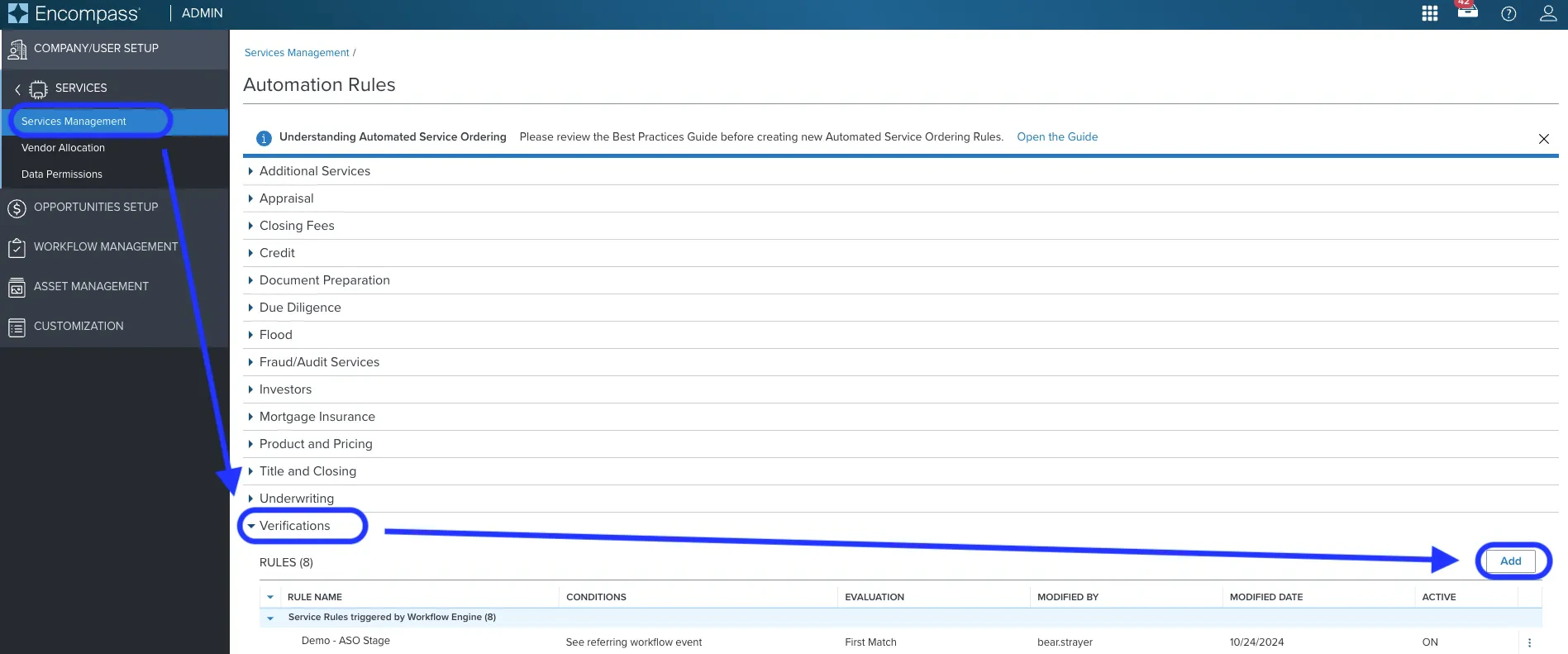 Automation Rules — Verifications