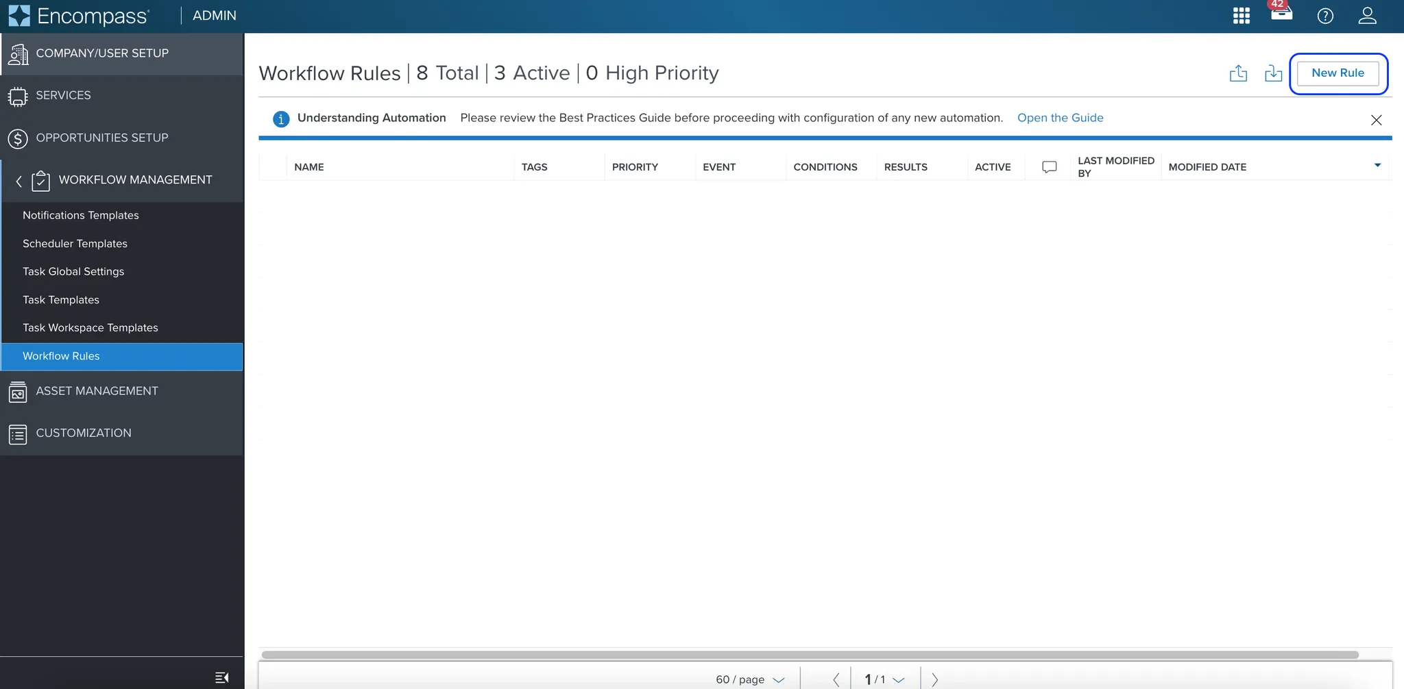 Create a new workflow rule