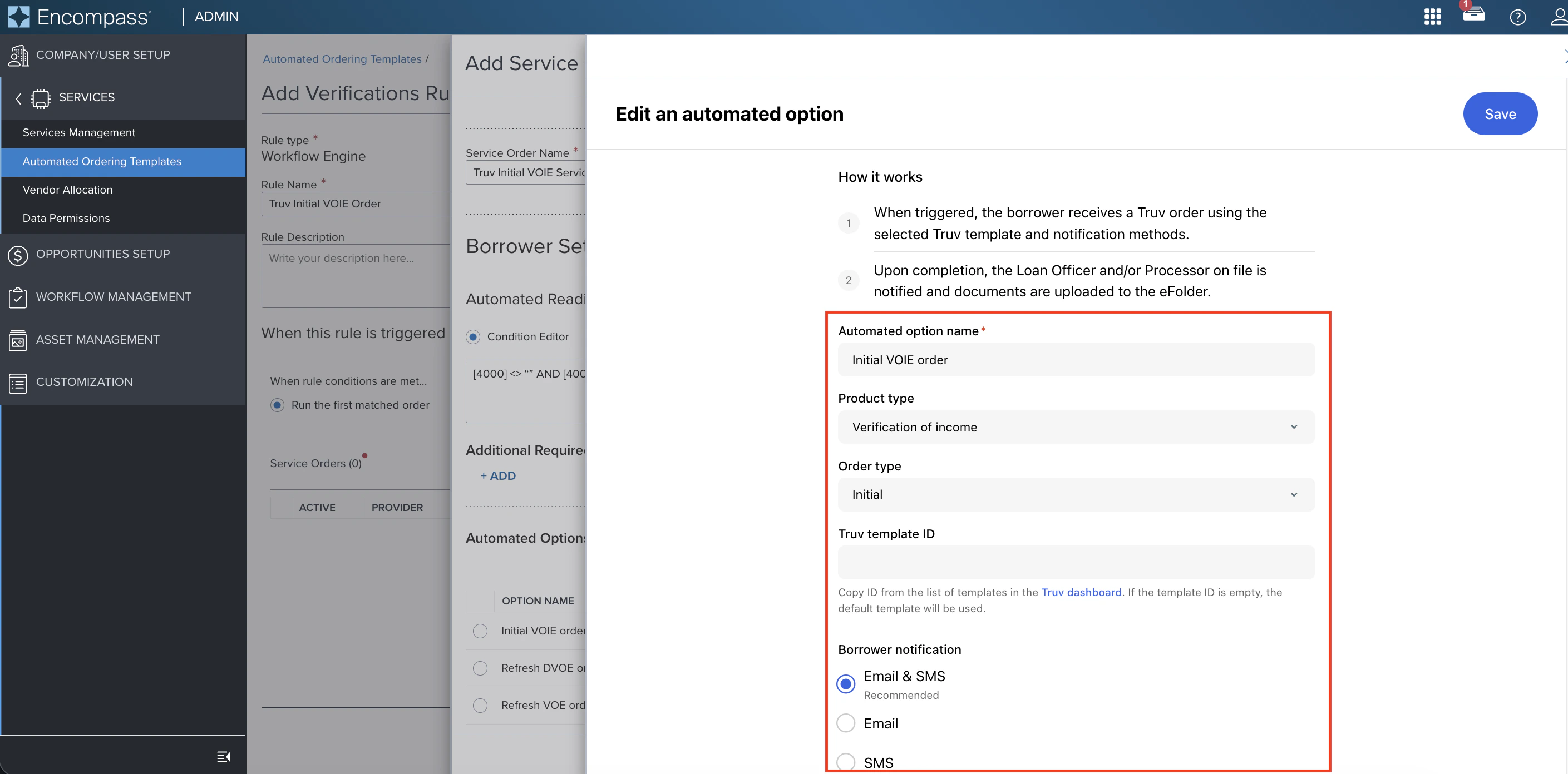 Create an automated option