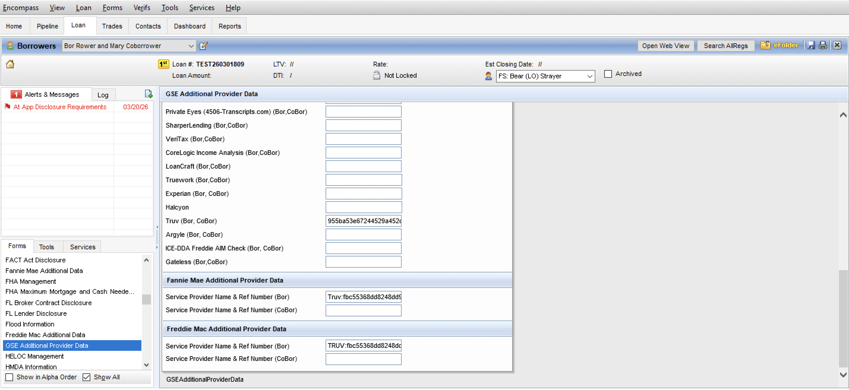 GSE Vendor fields in Encompass