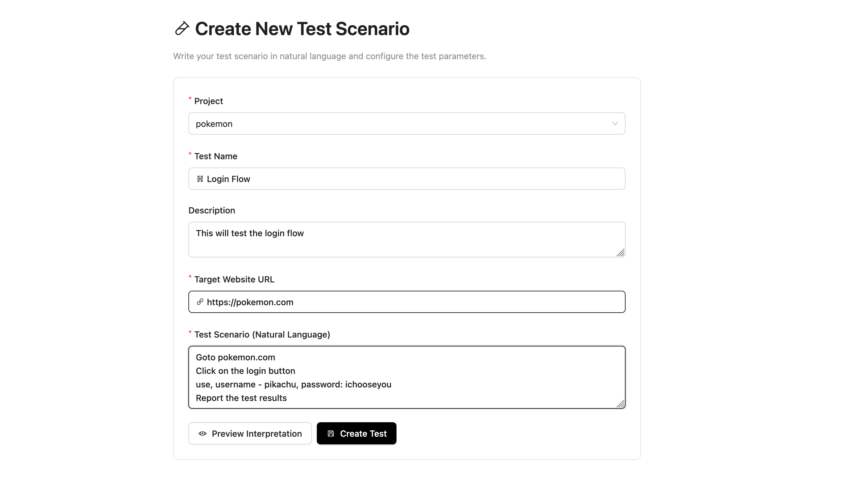 Create Test