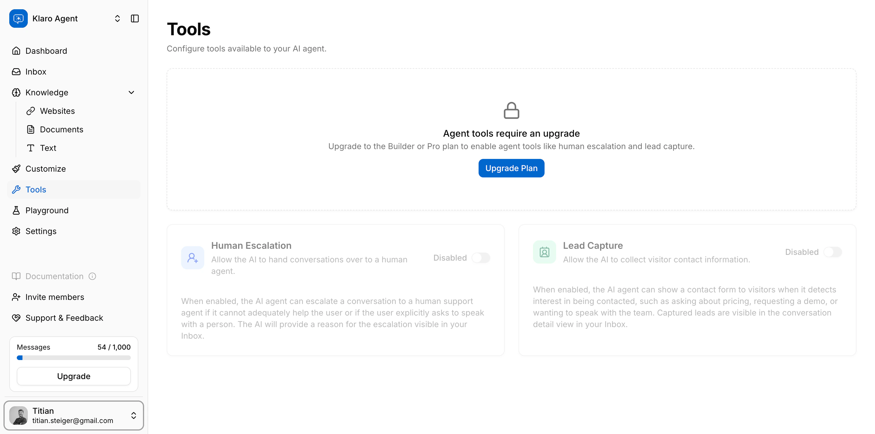 Feature Gate on Tools Page
