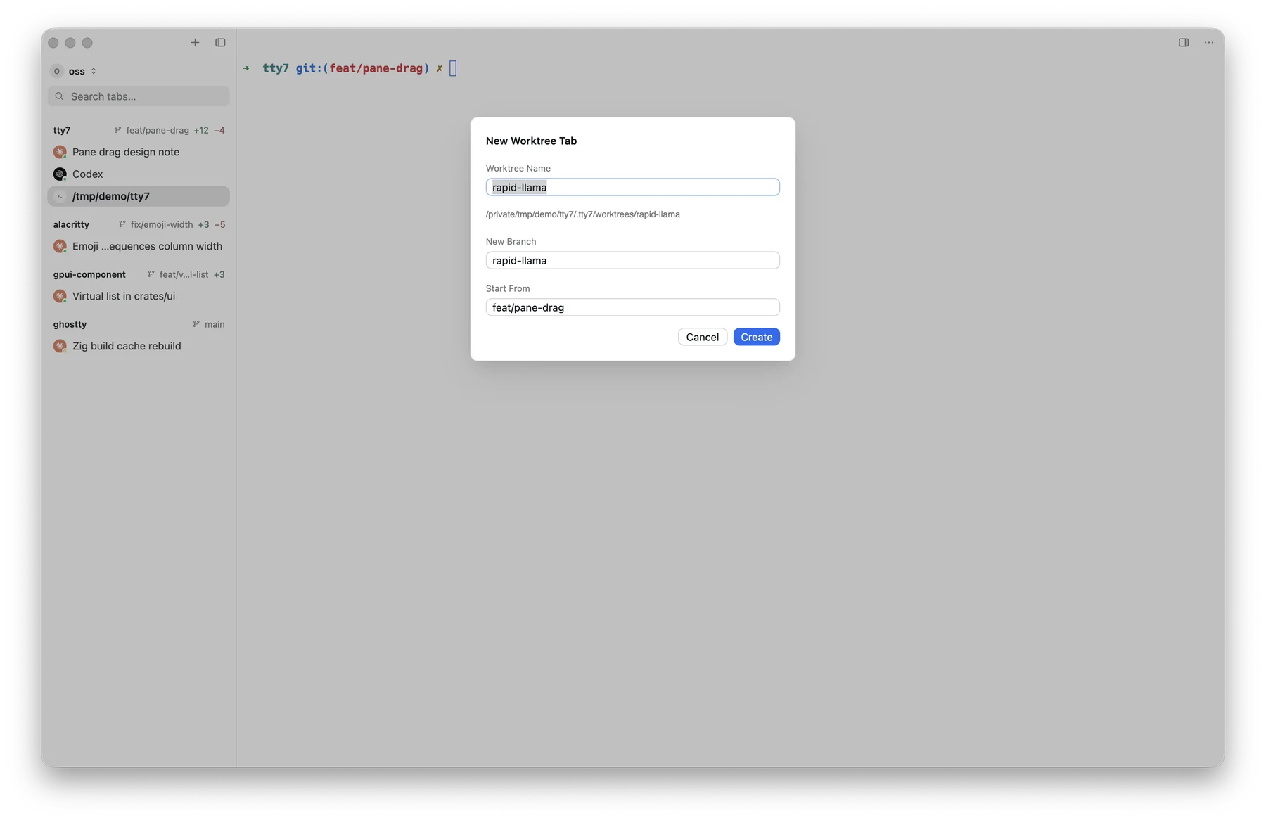 Creating a worktree