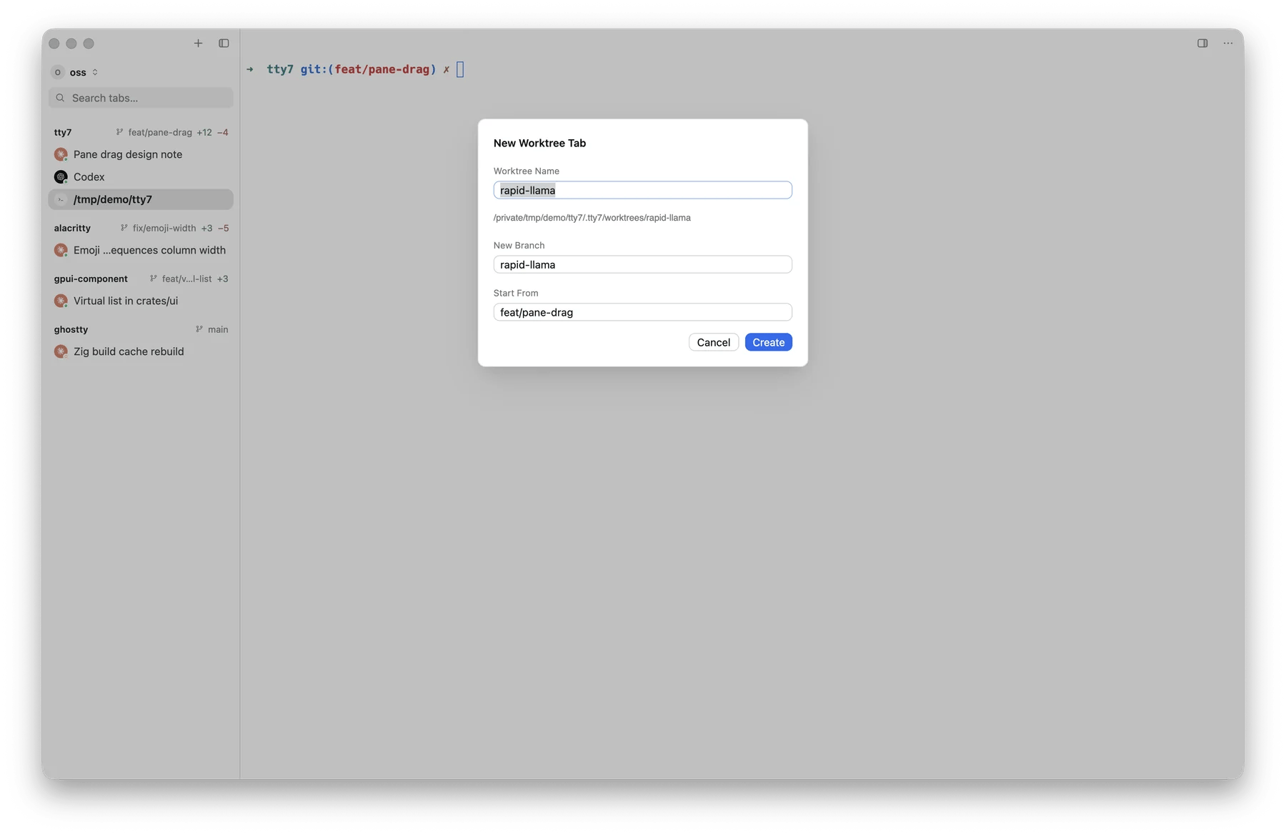 Creating a worktree