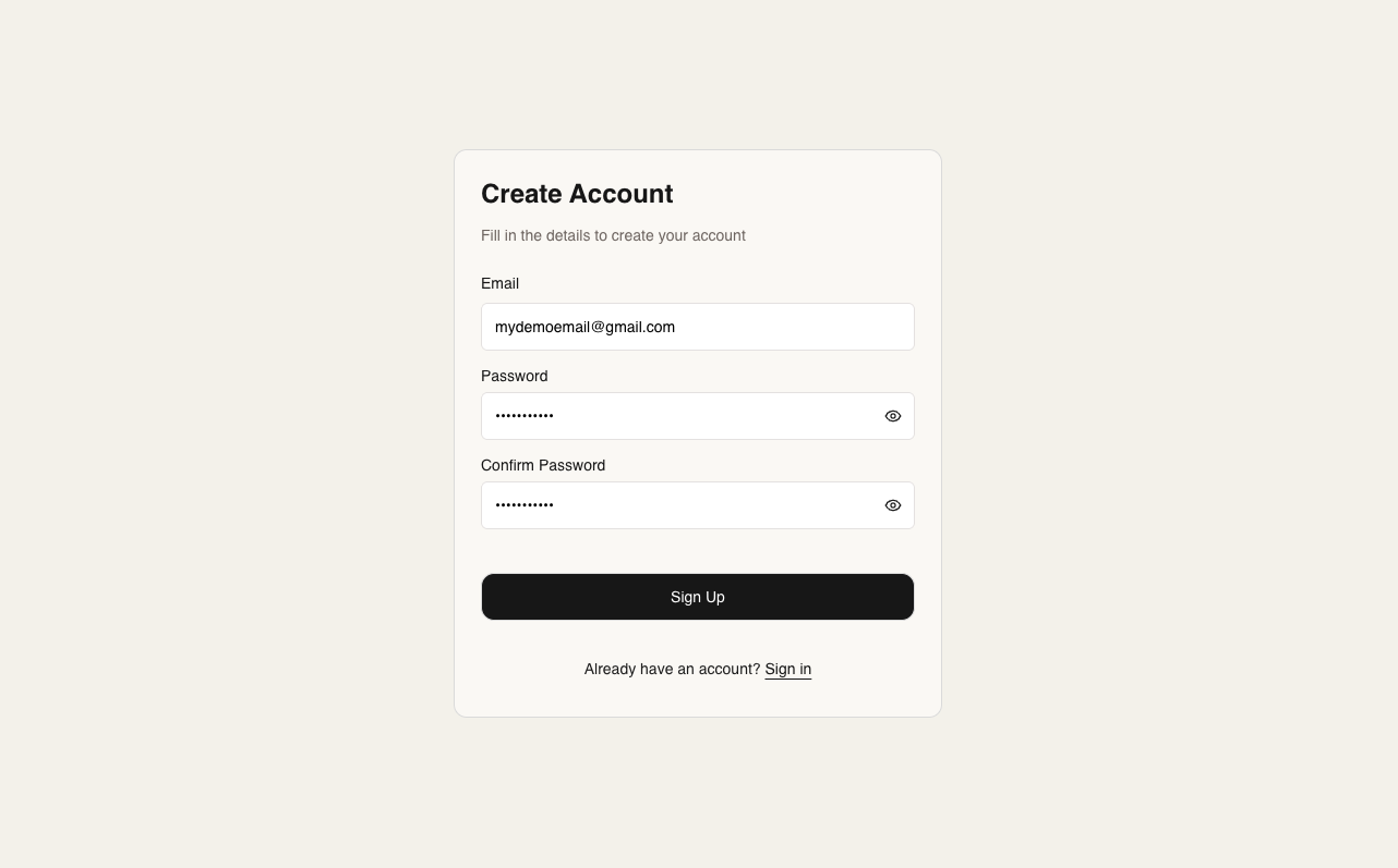 Create account