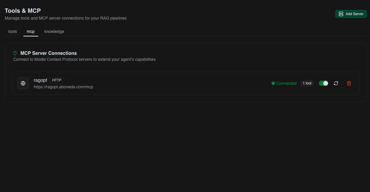 MCP servers interface