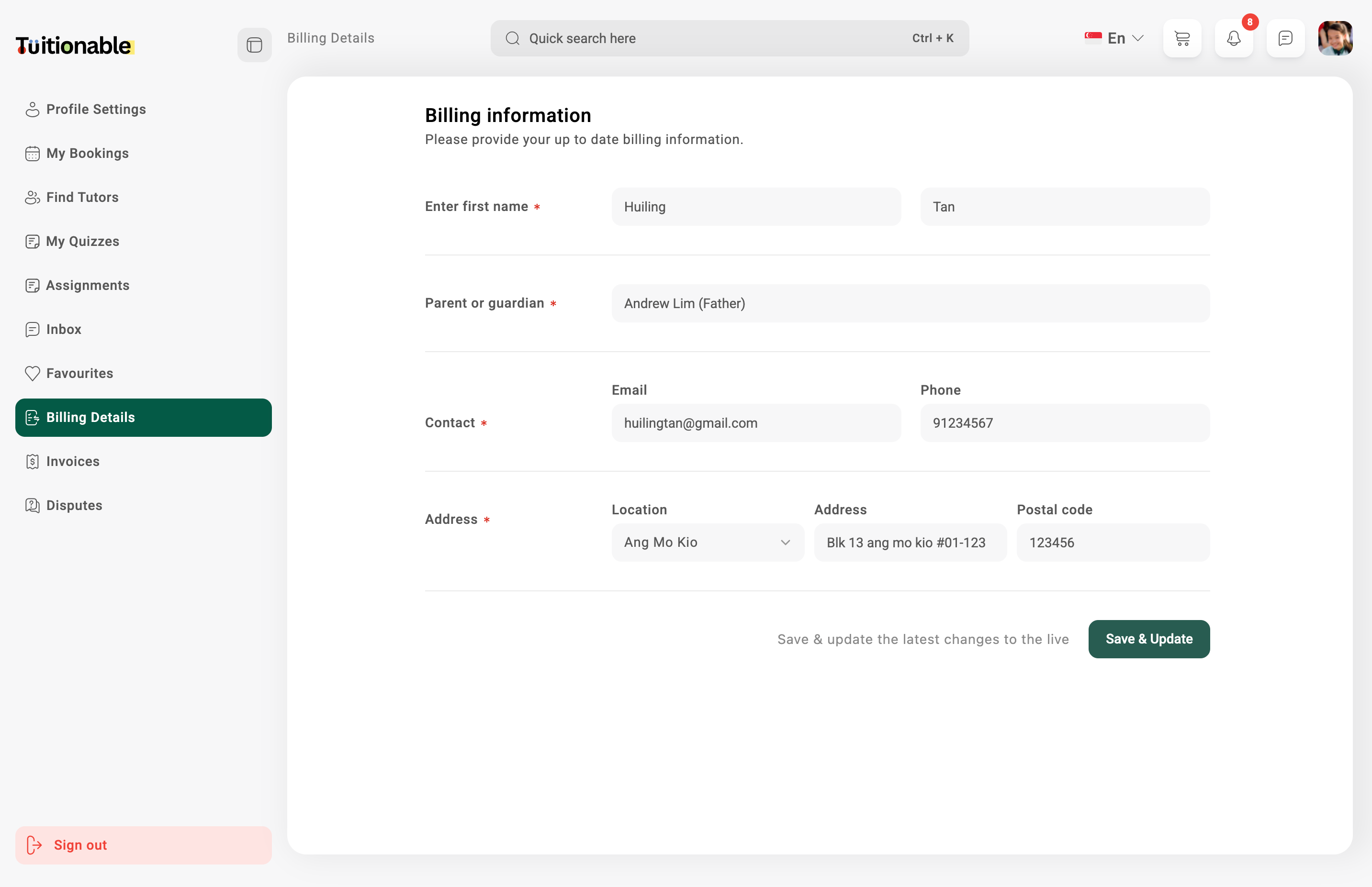 Www Sg Tuitionable Com Student Billing Detail 1