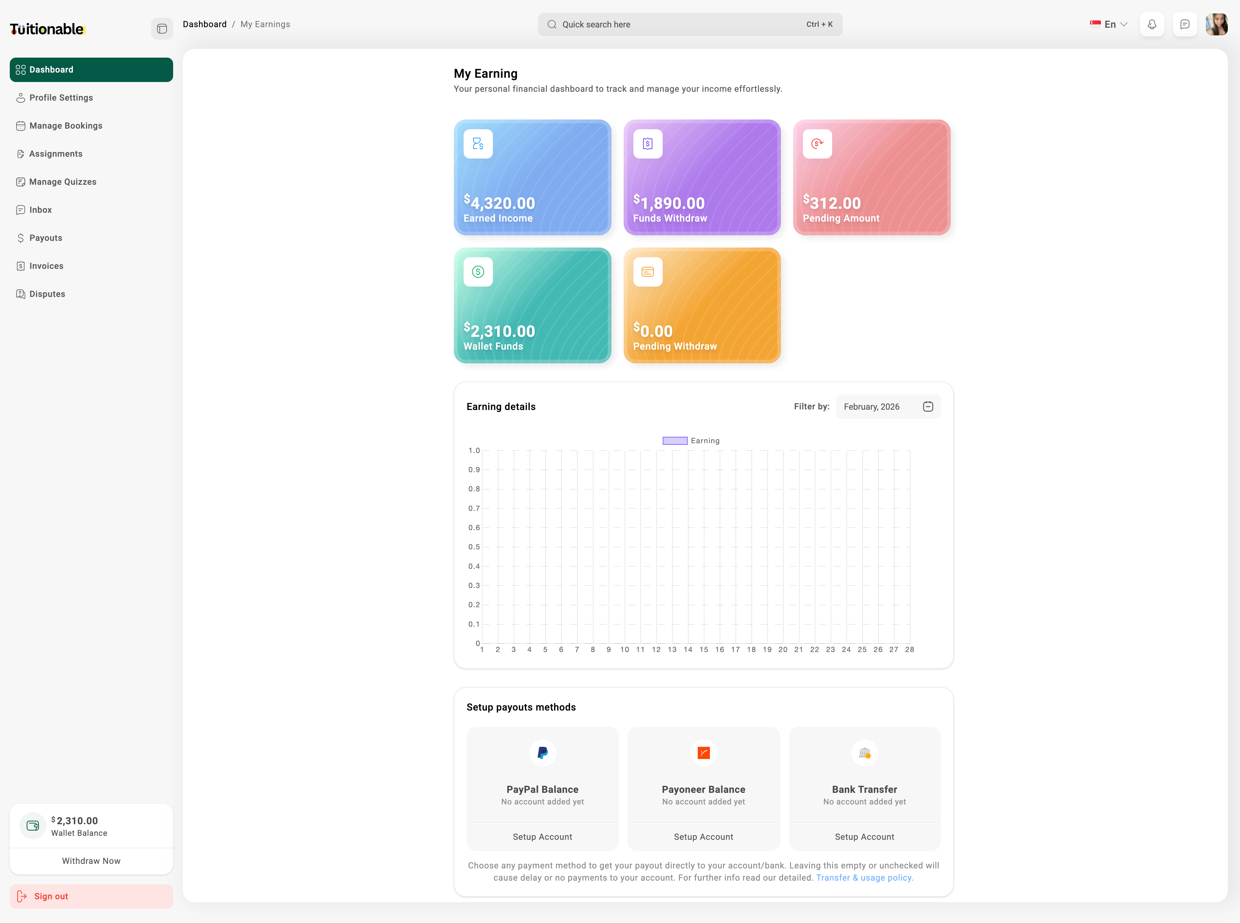 Www Sg Tuitionable Com Tutor Dashboard