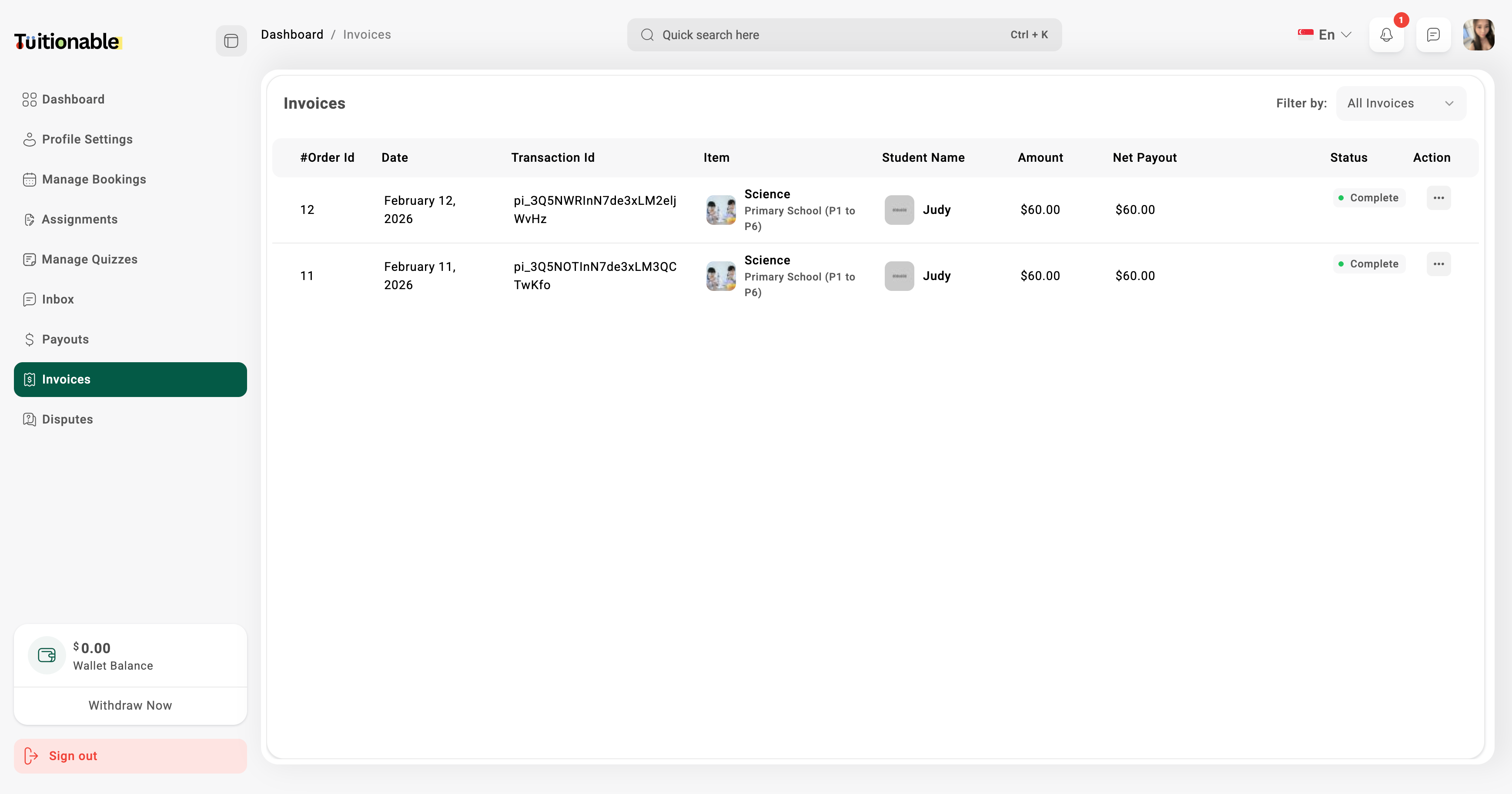 Www Sg Tuitionable Com Tutor Invoices