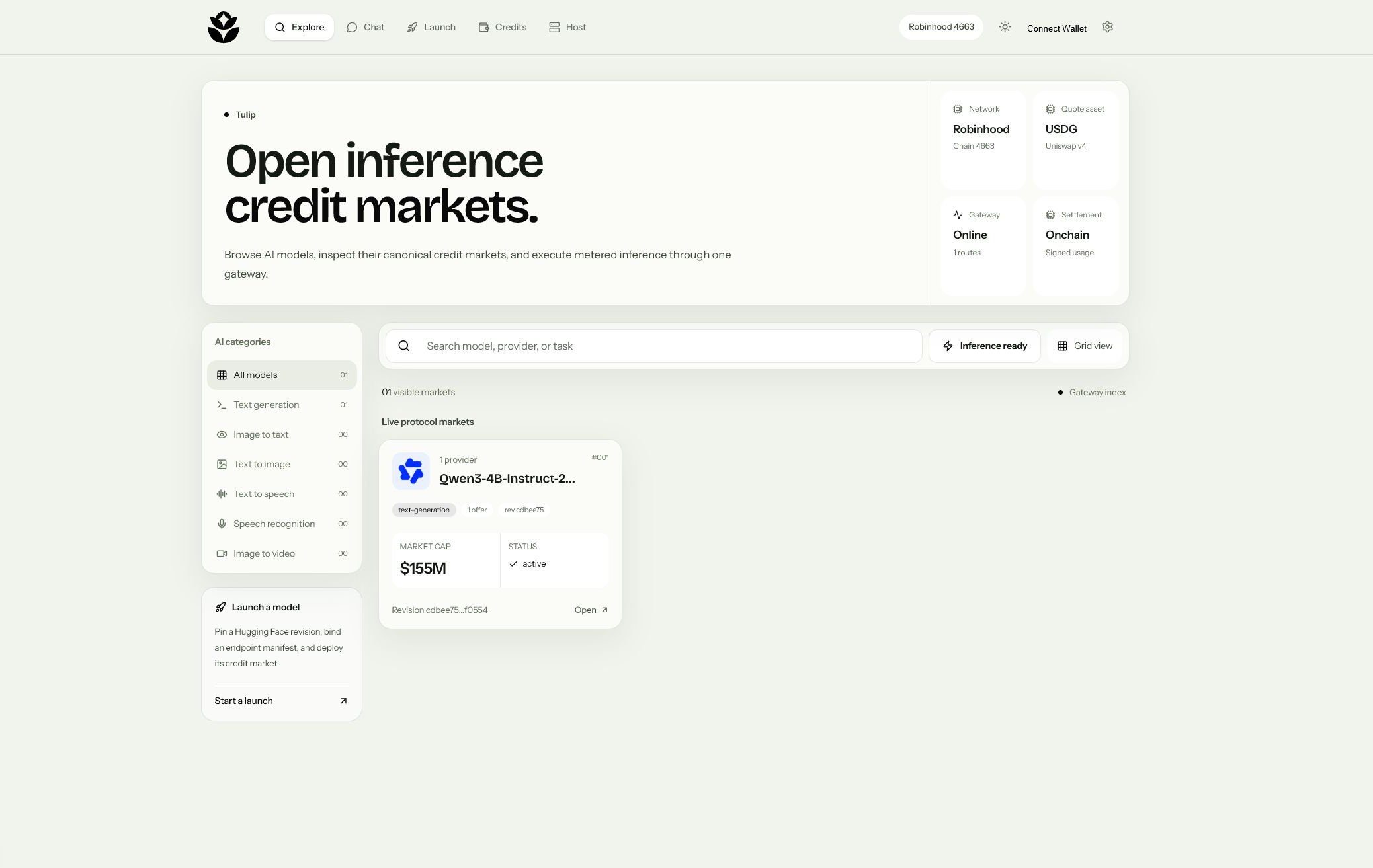 Explore model markets