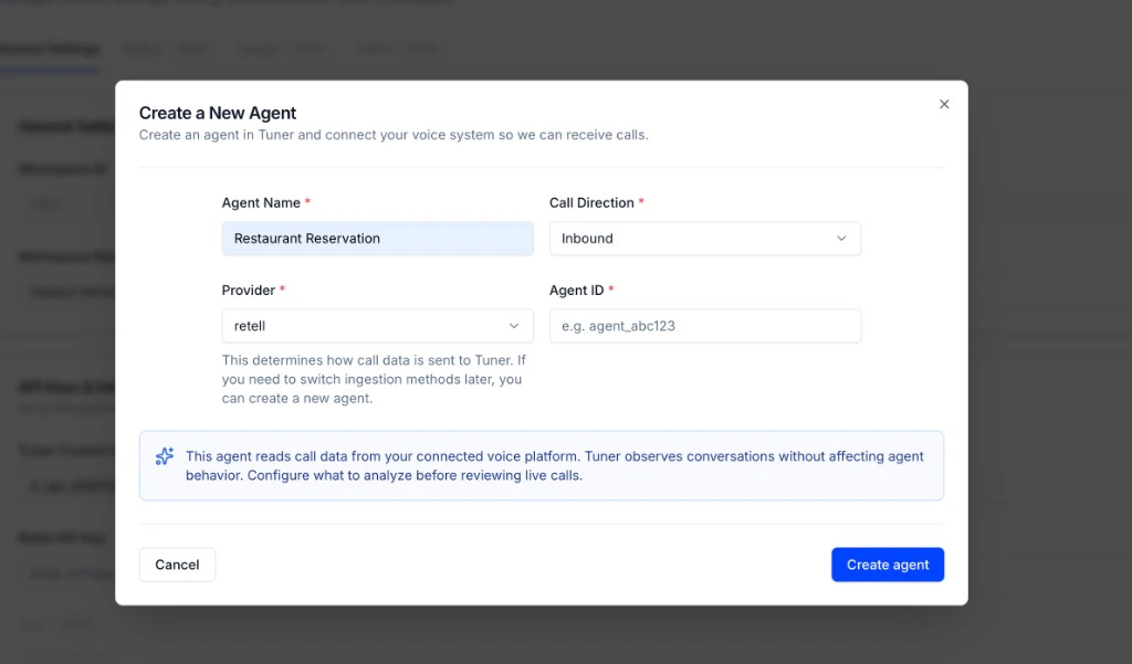 Create a New Agent — Retell