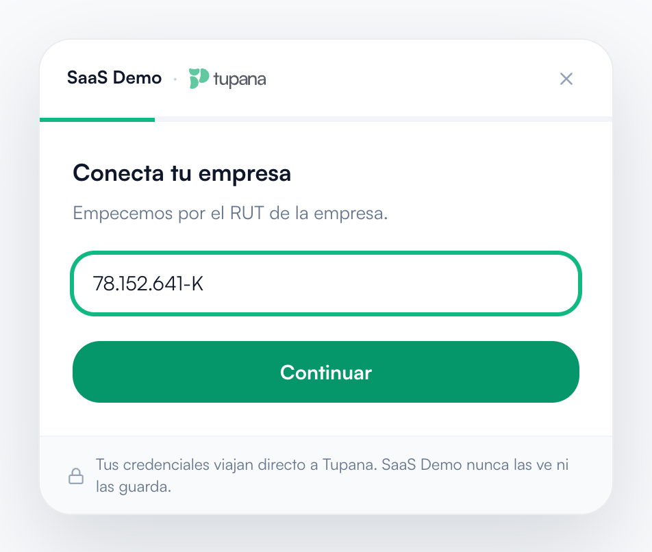 Widget: RUT de la empresa