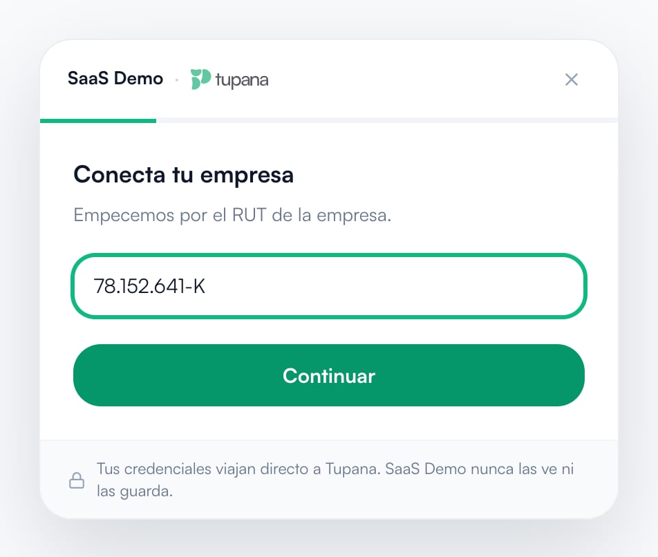 Widget: RUT de la empresa