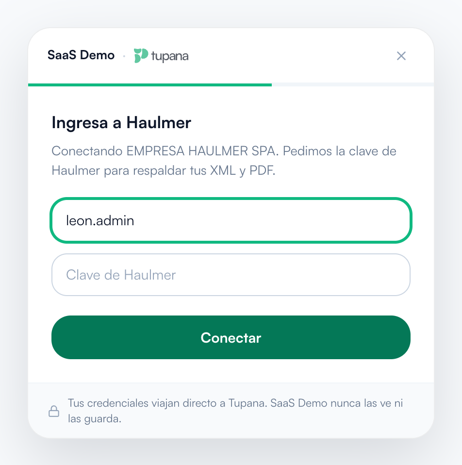 Widget: usuario de Haulmer