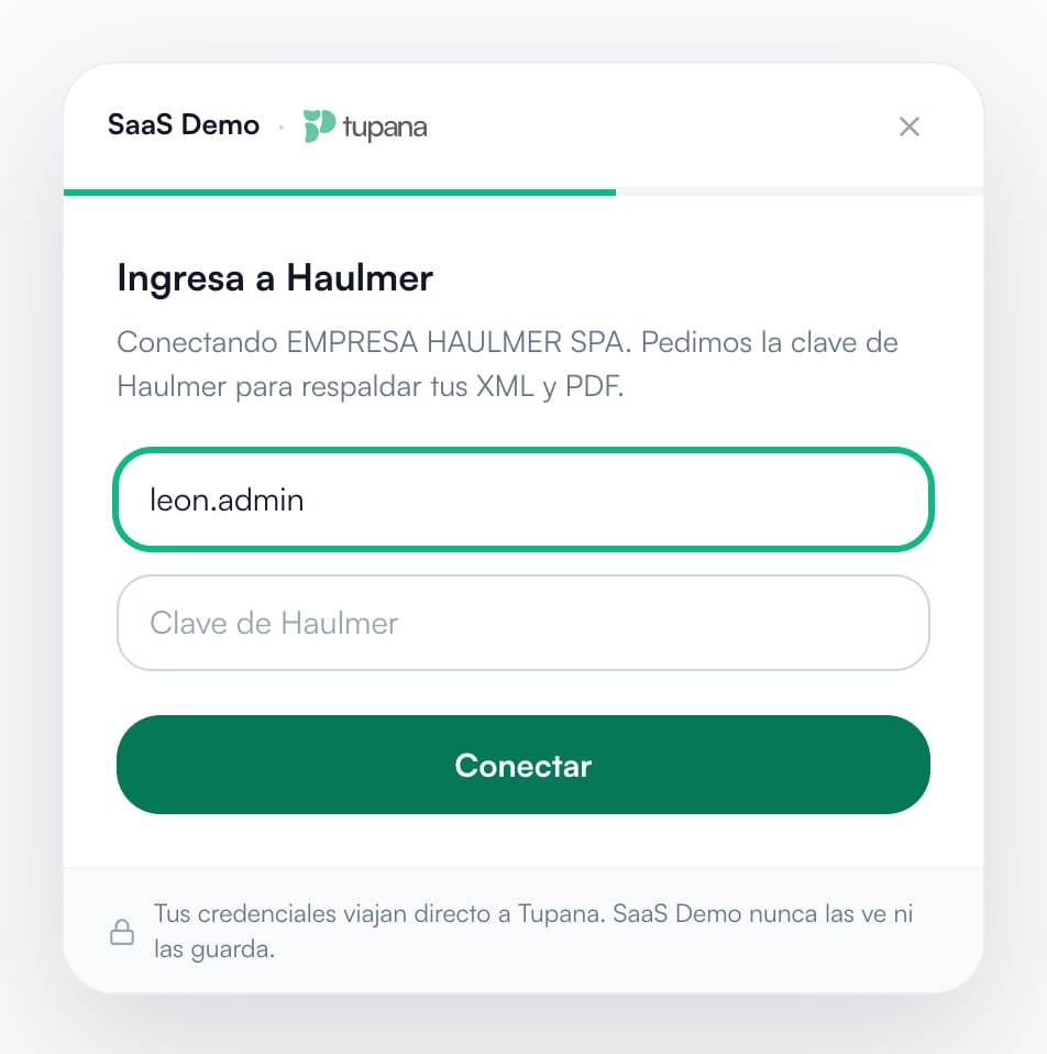Widget: usuario de Haulmer