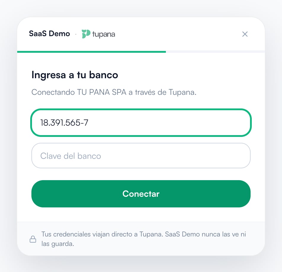 Widget: clave del banco