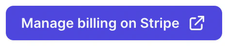 Team management page with the Manage billing on Stripe button highlighted