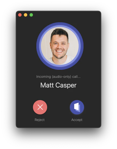 Receiving an incoming call