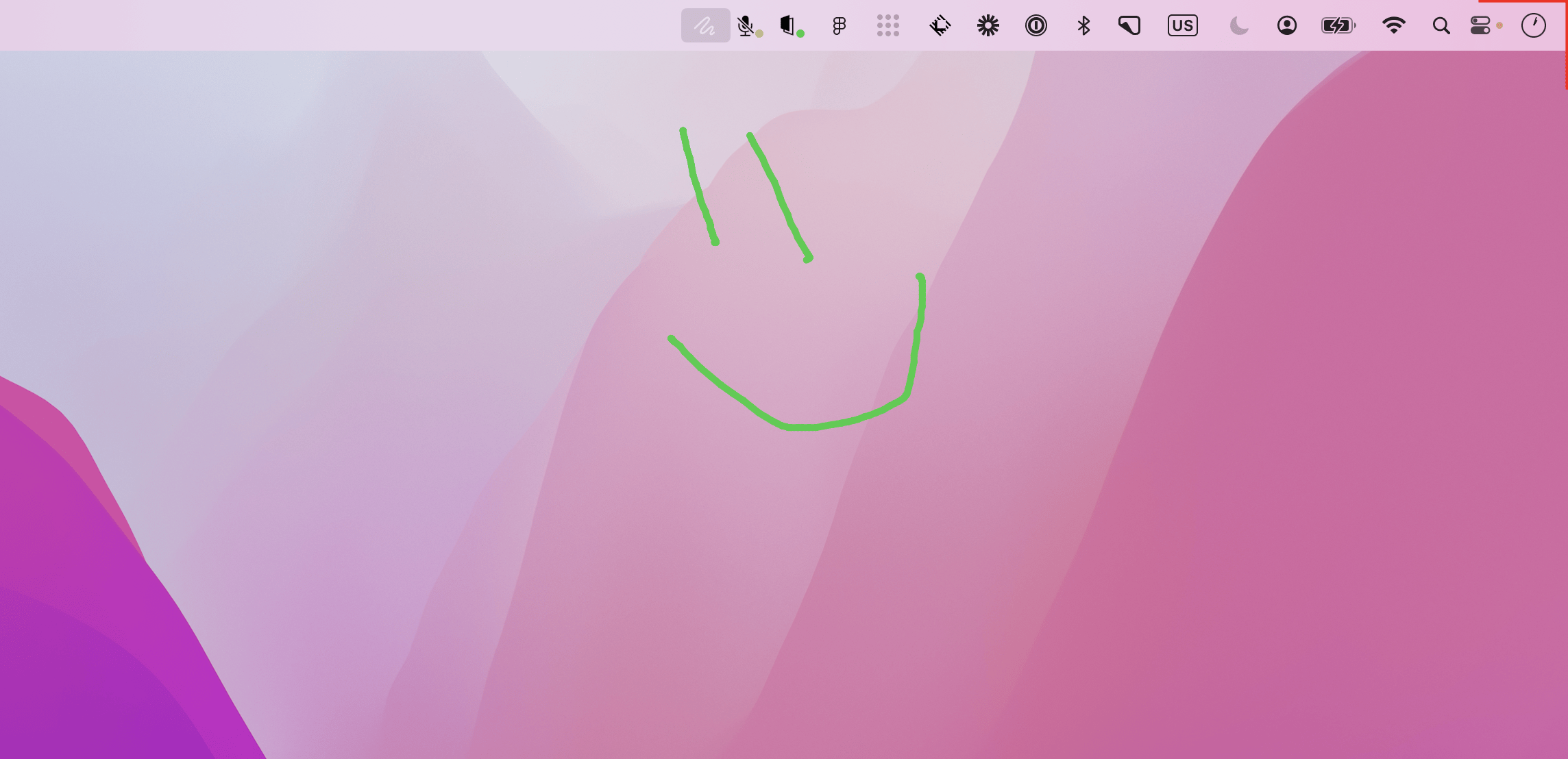 Tuple menu bar menu with Paint mode enabled
