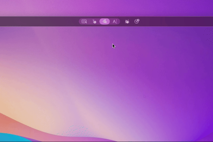Paint tool drawing annotations across the shared screen
