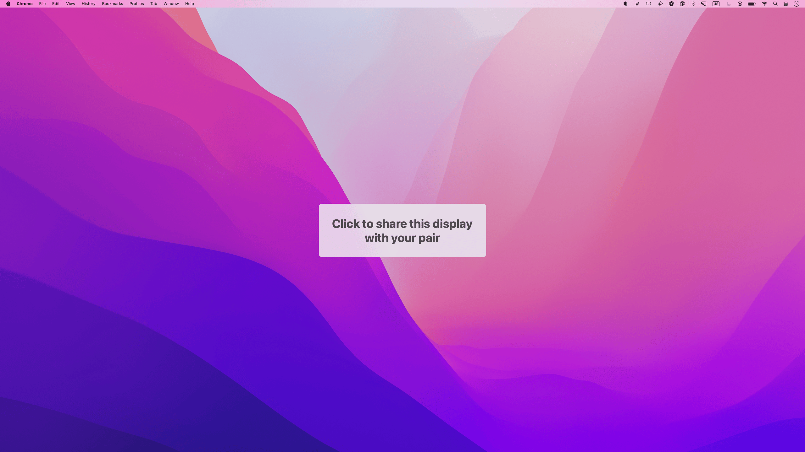 Tuple prompting you to choose which display to share before the call starts