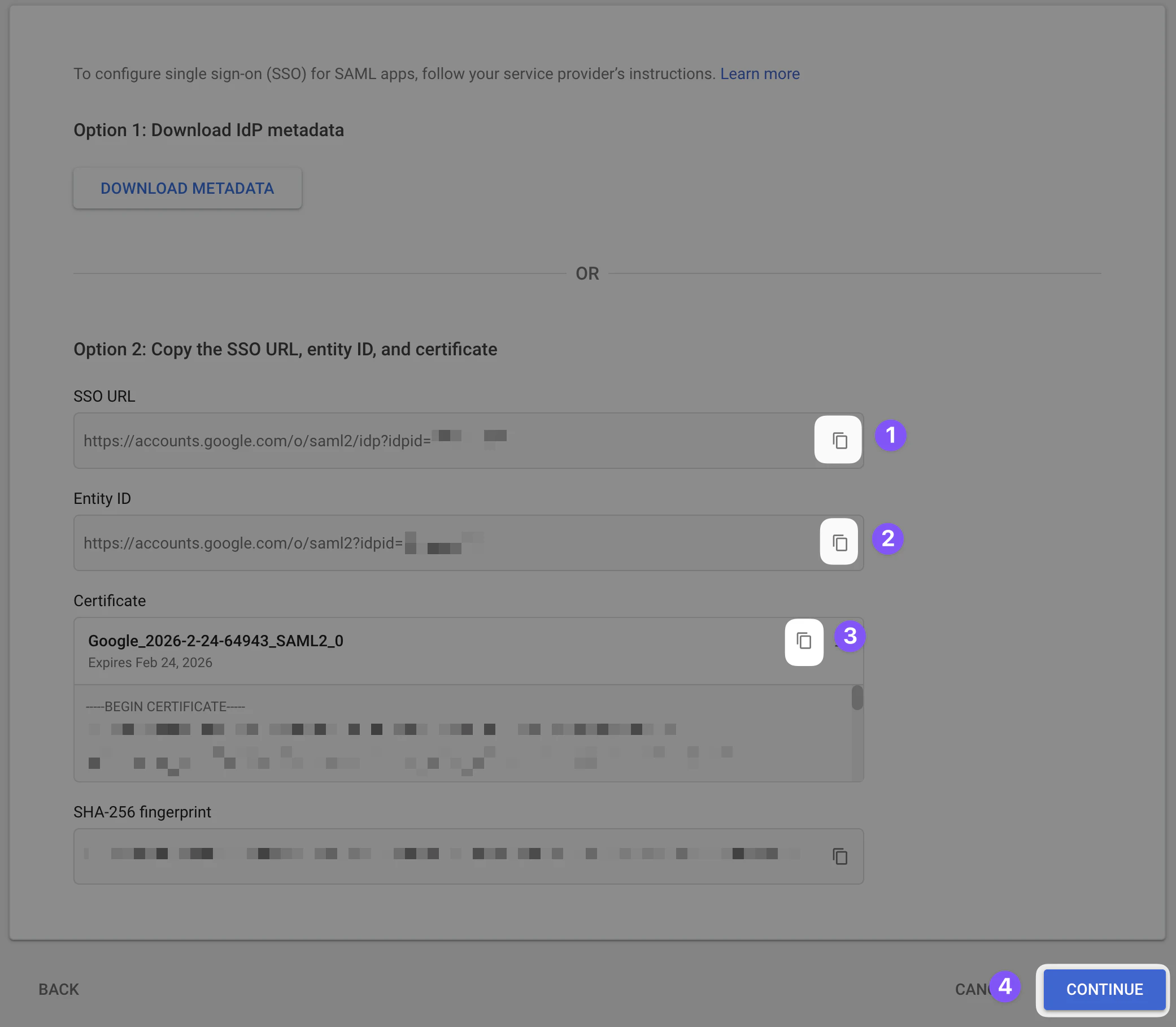 Google Identity Provider details