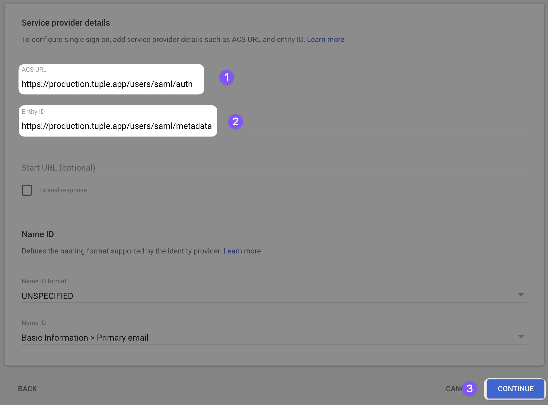Service provider details