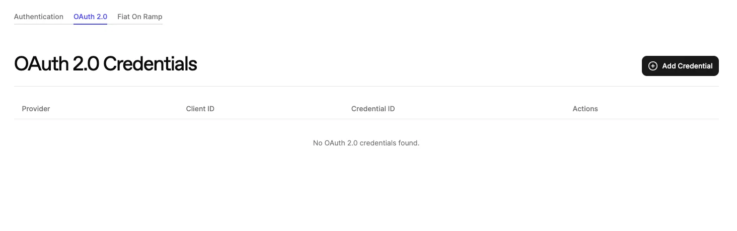OAuth2.0 providers configuration