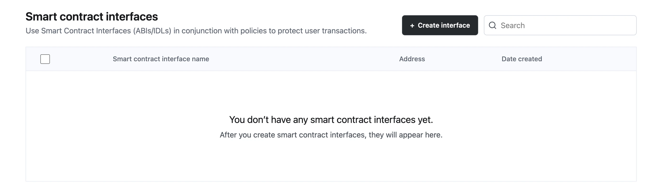 smart contract interfaces