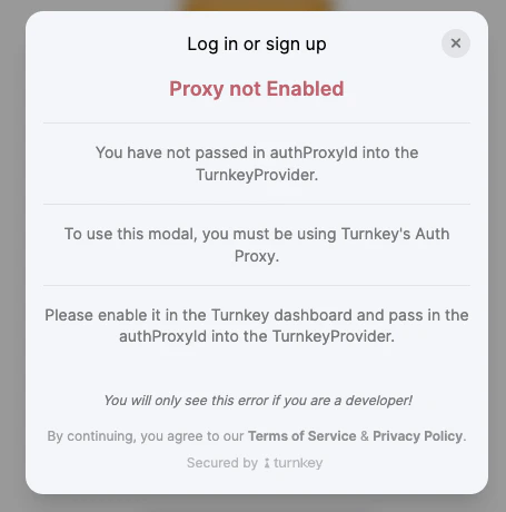 Proxy not enabled