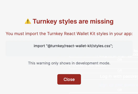 Turnkey styles are missing