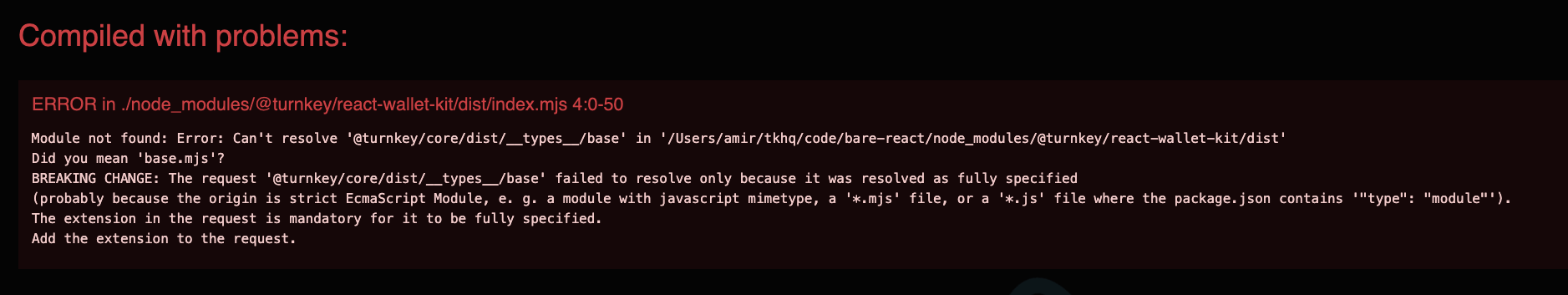 Create React App error