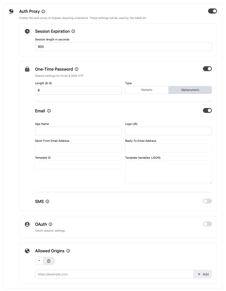 Auth Proxy options
