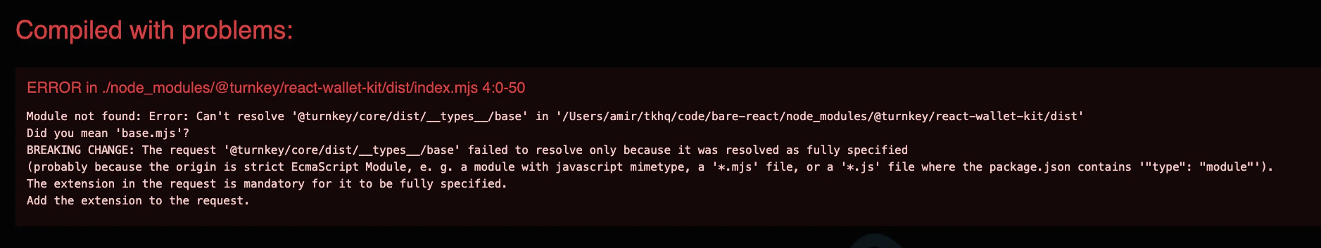 Create React App error