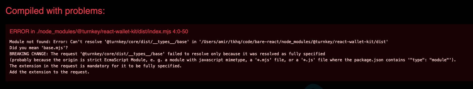 Create React App error