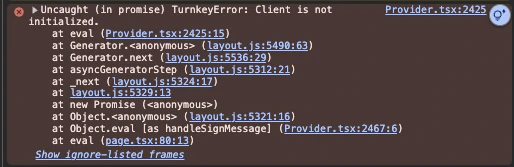 Client is not initialized error