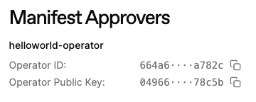 Manifest Operators in app page