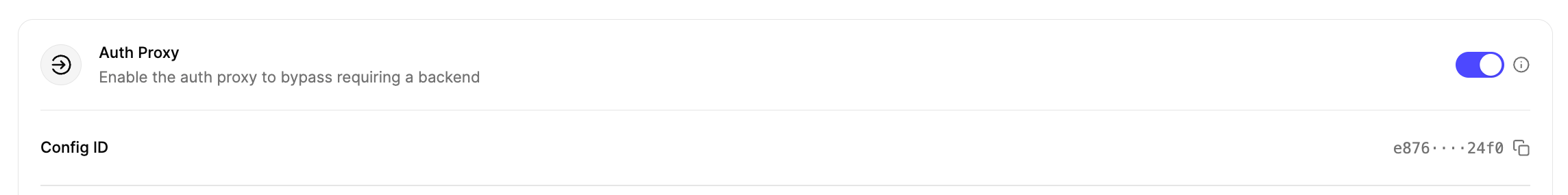 Auth Proxy Config id