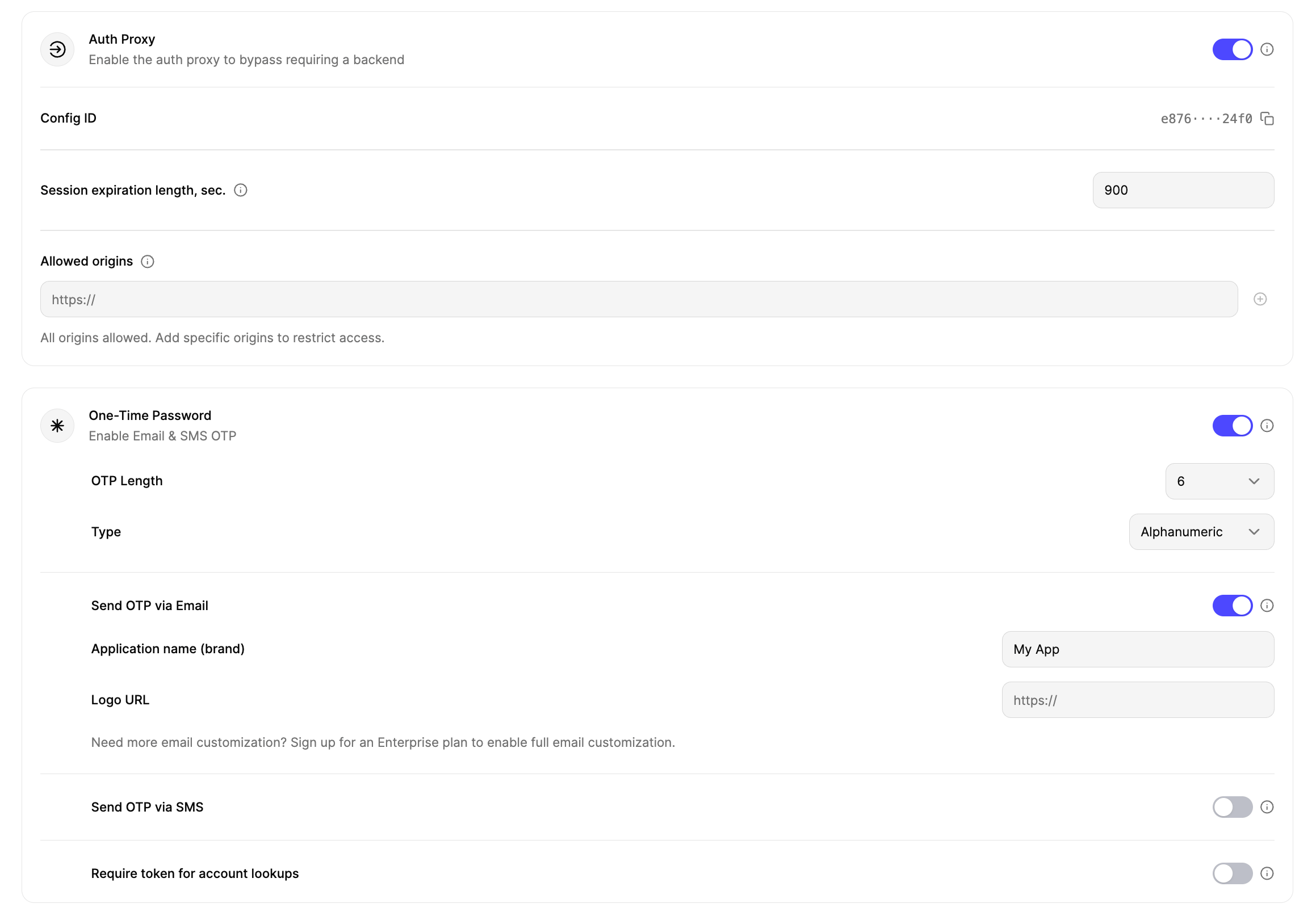 Auth Proxy options