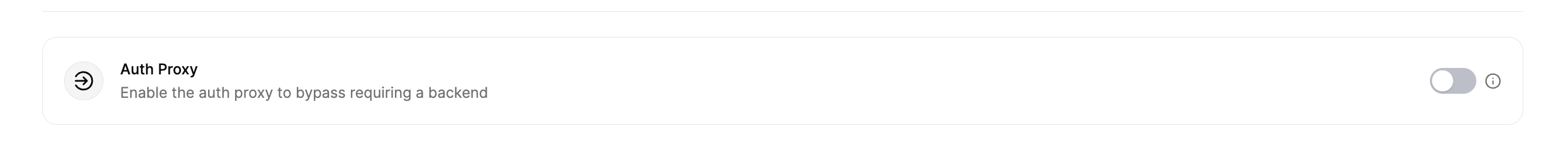 Auth Proxy toggle