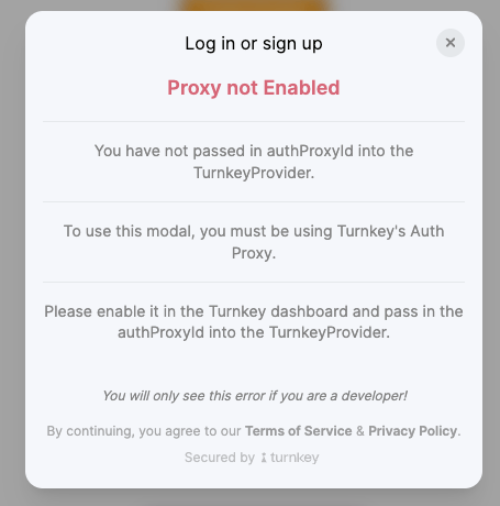 Proxy not enabled