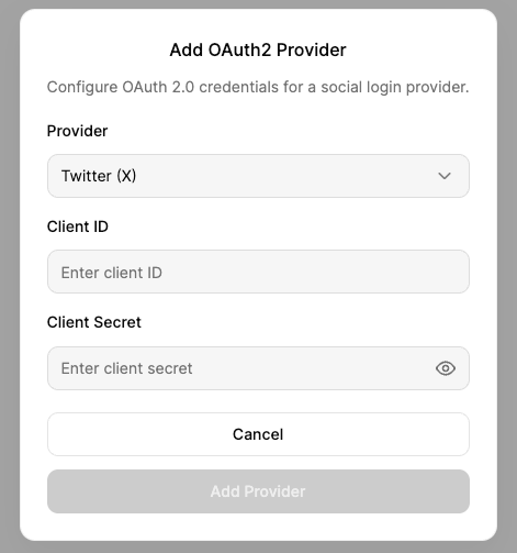 Adding an OAuth2.0 provider