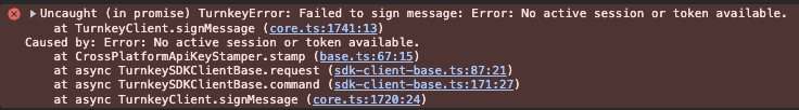 No active session or token available