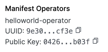 Manifest Operators in app page