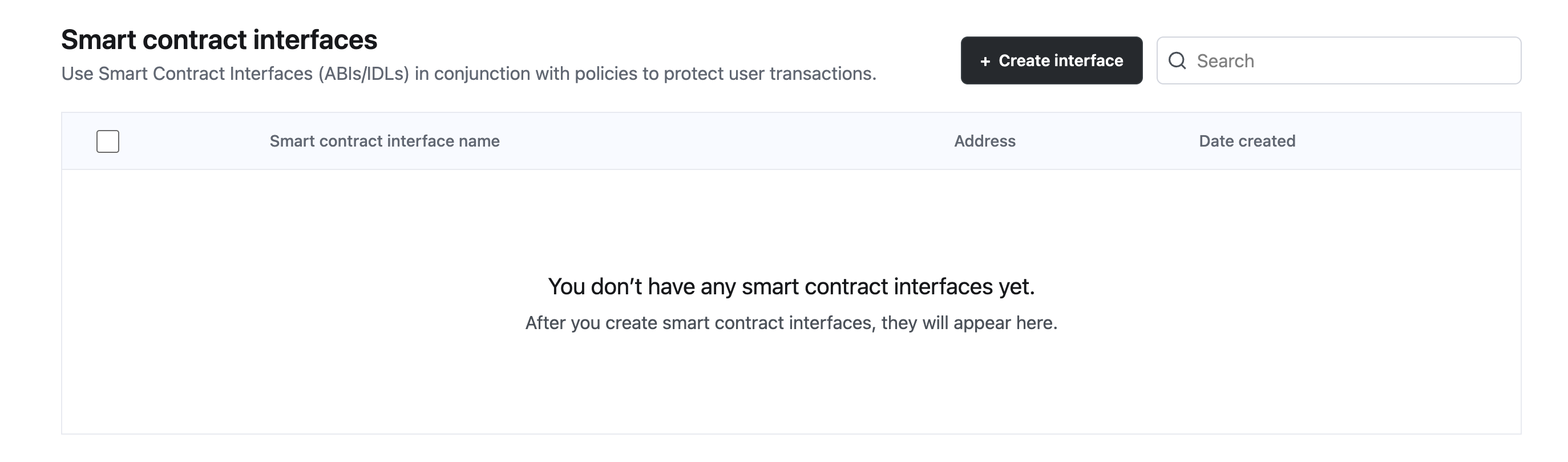 smart contract interfaces