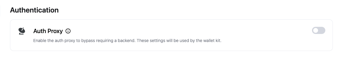 Auth Proxy toggle
