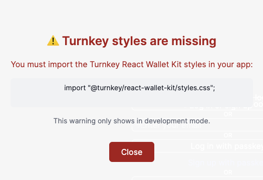 Turnkey styles are missing